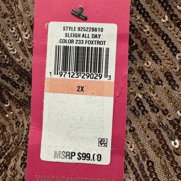 Vince Camuto Sequin Keyhole Neck Blouse. 2X - Picture 5 of 5